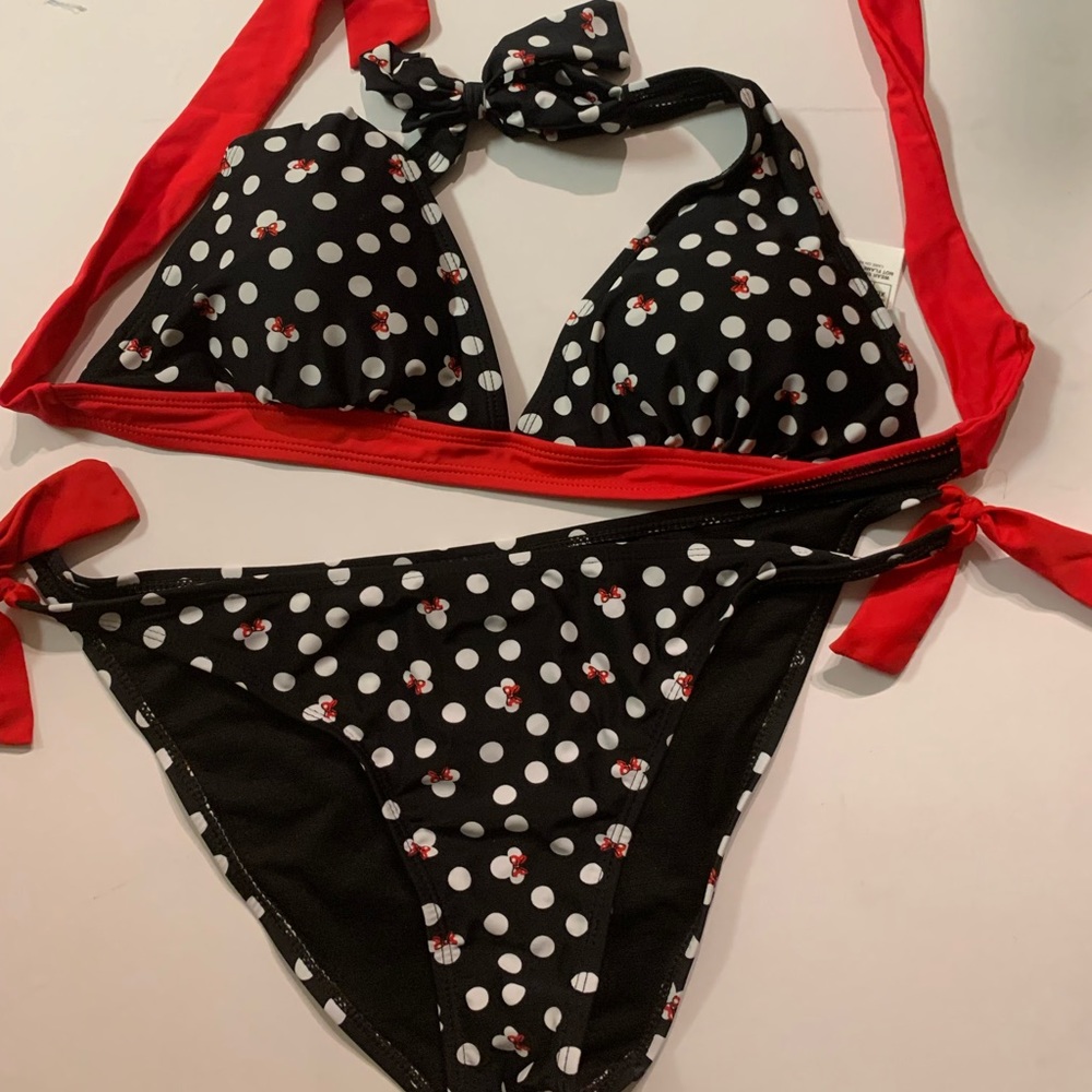 Minnie Mouse bikini Top and Bottoms Size XL